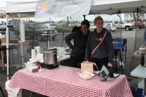 Christina and Ruthie ready to sell Clam Chowder 